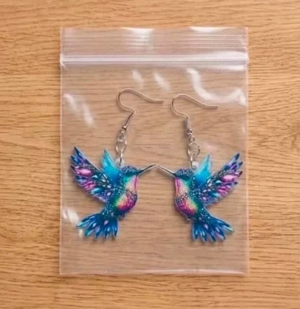 NEW Pastel Hummingbirds Earrings Blue Birds Earrings
